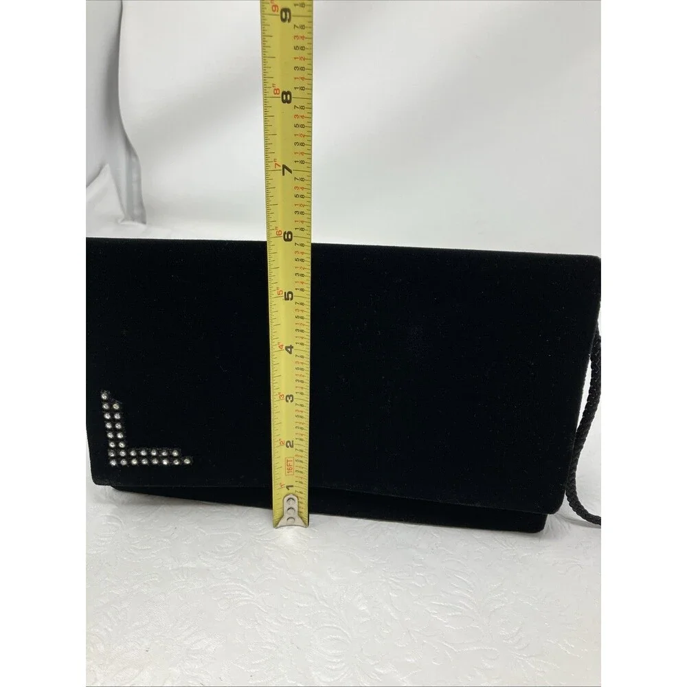 Vintage Shilton Japelle Black Velvet Clutch Bag Evening Shoulder Bag Hong Kong